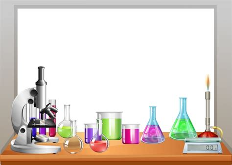 Free Vector Chemistry Equipment On Table