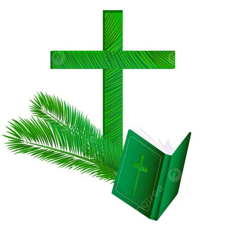 Palm Sunday Religious Clipart Vector Palm Sunday Background With Cross