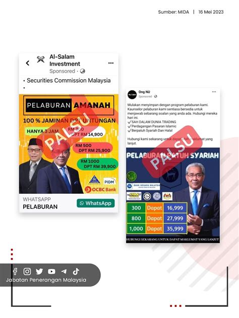 Poster Yang Tular Di Media Sosial Dengan Tajuk Pelaburan Amanah Dan