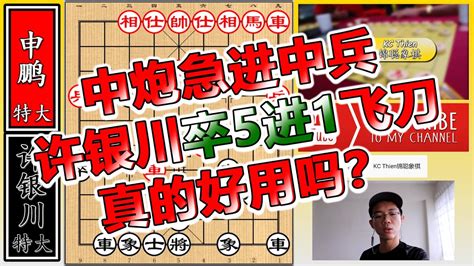 许银川卒5进1飞刀对付中炮急进中兵，真的好用吗？pt1 象棋vlog33【象棋教学】gm Xuyinchuan Flying Knife