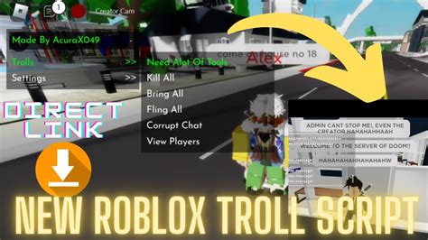 Roblox New Troll Script Fling All Kill All Bring All Chat Boom Much