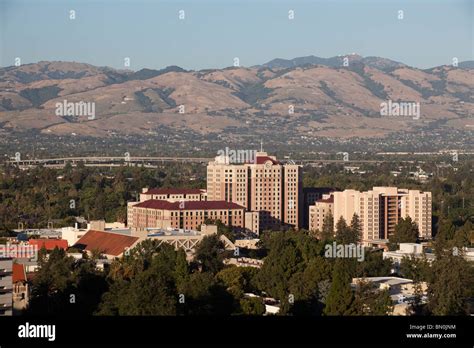 San Jose State Campus and City Skyline of San Jose, California, USA ...