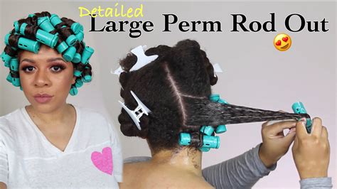 How To Large Perm Rod Set On Natural Hair Heatless Curls Detailed