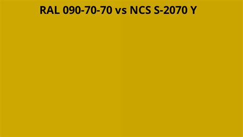 RAL 090 70 70 Vs NCS S 2070 Y RAL Colour Chart UK