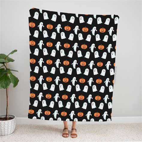 Halloween Throw Blanket Halloween Blankets Ghost Pumpkin Etsy