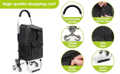 Folding Shopping Cart For Groceries Heavy Duty Stair Climber Cart With