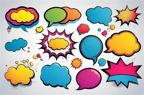 Premium Photo Set Of Comic Speech Bubbles In Colors