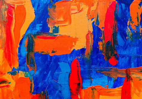 Images Gratuites Art Moderne Bleu Orange Peinture Acrylique La