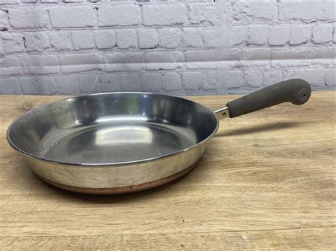 Vintage Revere Ware 84 Clinton Ill 10 Inch Skillet Frying Pan Copper Bottom Ebay