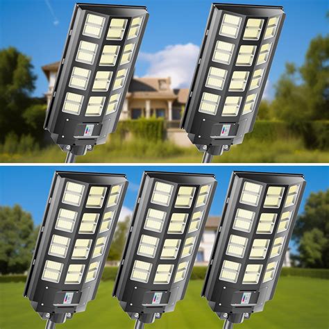 Jadisi 5 Pack 3200W Solar Street Light Solar Street Lights Outdoor