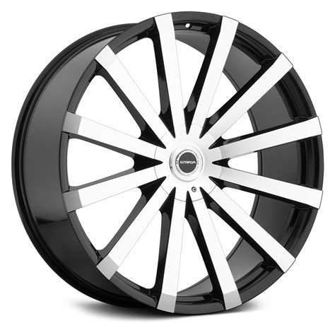 Strada Gabbia Wheels Gloss Black With Machined Face Rims