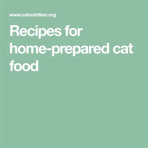 Recipes For Home Prepared Cat Food Raw Cat Food Recipes Homemade Cat