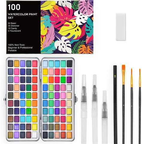 Amazon LIGHTWISH Watercolor Paint Set Full Pan 24 Colors Solid