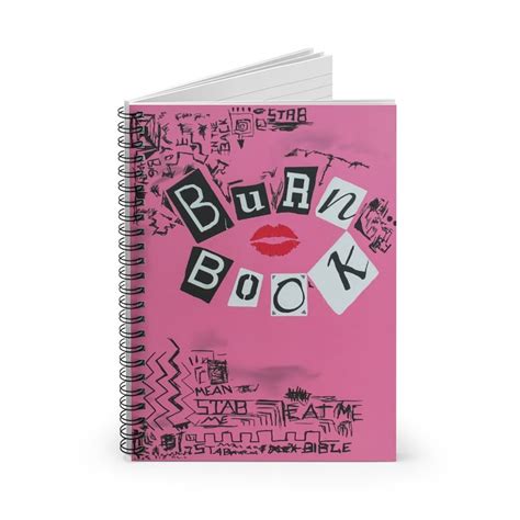 Mean Girls Burn Book Journal Spiral Notebook Ruled Line Etsy