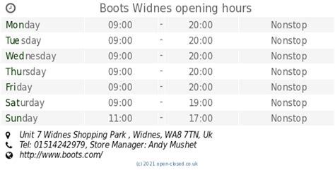 Boots Widnes opening times (2019 update)