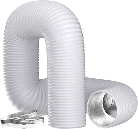 Heavy Duty 100mm 4 Inch Dia 3m Long Flexible Aluminium Air Ducting White Tumble Dryer Vent