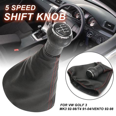 Car Speed Gear Shift Knob Gaitor Gaiter Boot Cover Leather For Vw