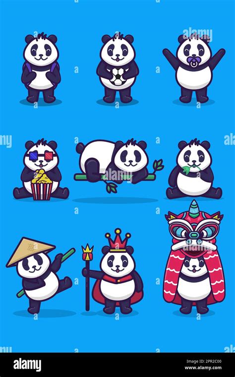 Cute panda character cartoon Stock Vector Image & Art - Alamy