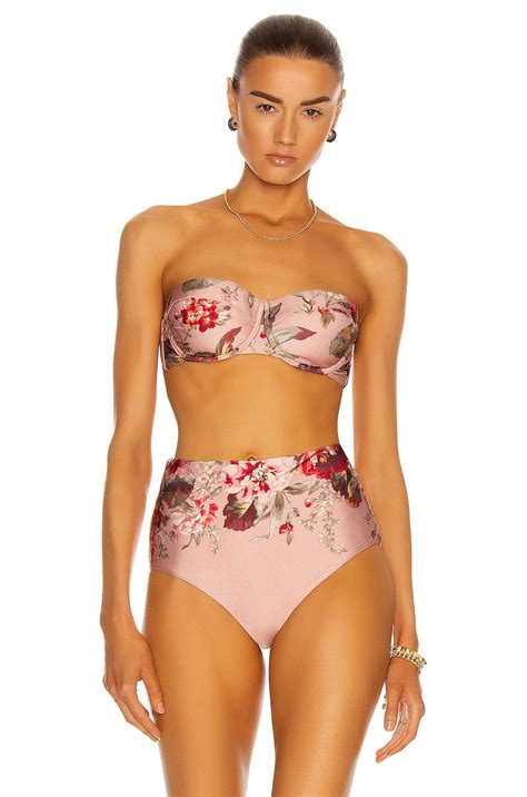 Zimmermann Cassia Balconette Bikini Top In Musk Floral FWRD