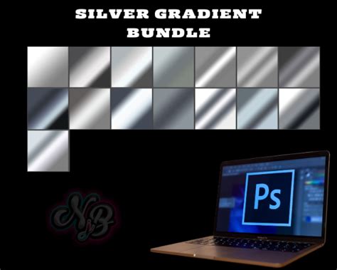 Silver Gradient Bundle | Photoshop Gradient – Not justBlanks and Designs