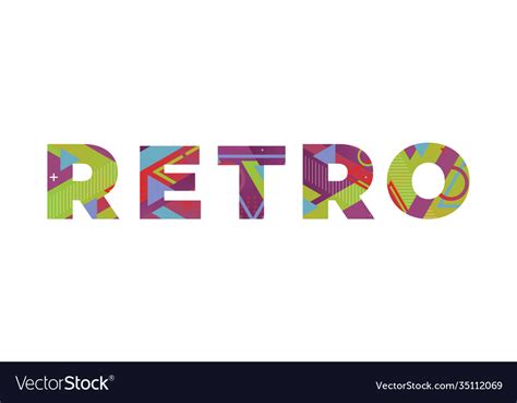 Retro Concept Colorful Word Art Royalty Free Vector Image