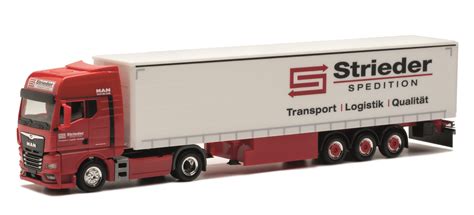 Herpa Man Tgx Gx Gardinenplanen Sattelzug Strieder Neu