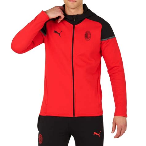 AC Milan Casual hooded presentation tracksuit 2023/24 red/black - Puma ...