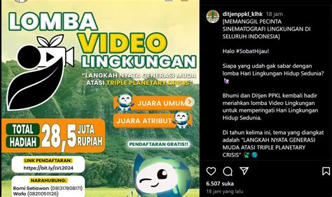 Info Lomba Kementrian Lingkungan Hidup Dan Kehutanan Gelar Lomba Video