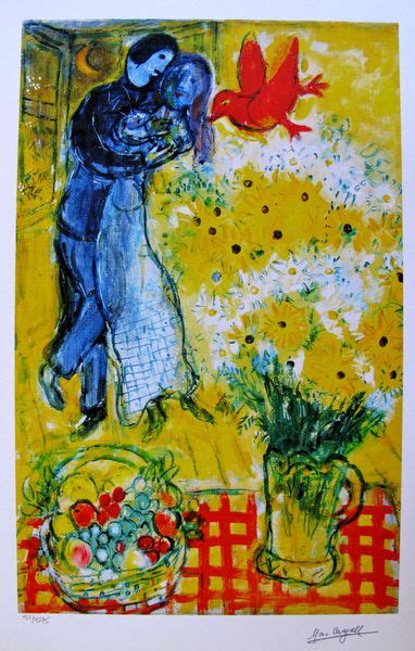 Marc Chagall Limited Edition Facsimile Signed Small Giclee Lovers And