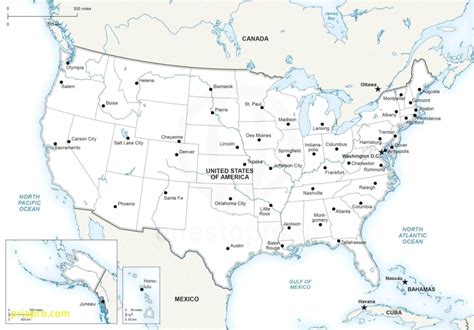 Printable Map Of Us With Major Cities New Blank Us Map With Major | Big ...