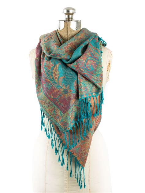 Amrita Scarf Pashmina Indian Paisley Traditional Jacquard Shawl