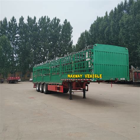 Transport Livestock Axles Ton Cargo Sidewall Semi Trailer For Sale