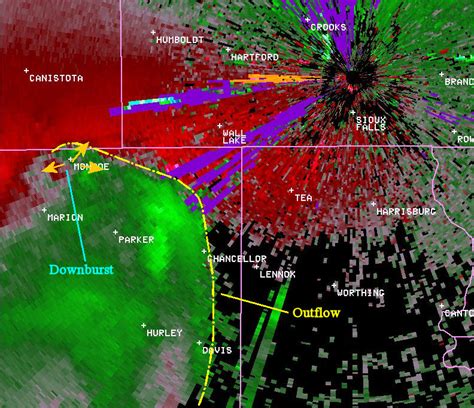 Radar Examination of Downburst Near Tea, South Dakota - August 18, 2006