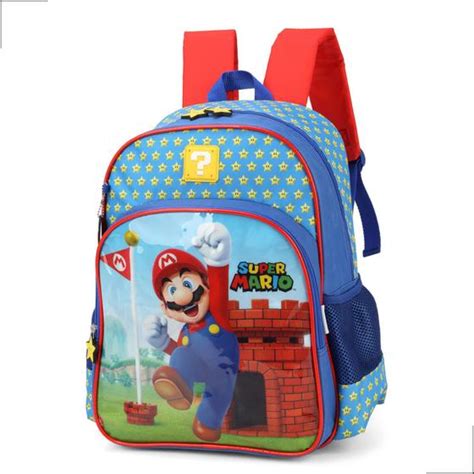 Mochila Costas Infantil Menino Super Mario Estrelas Luxcel Reforçada 2