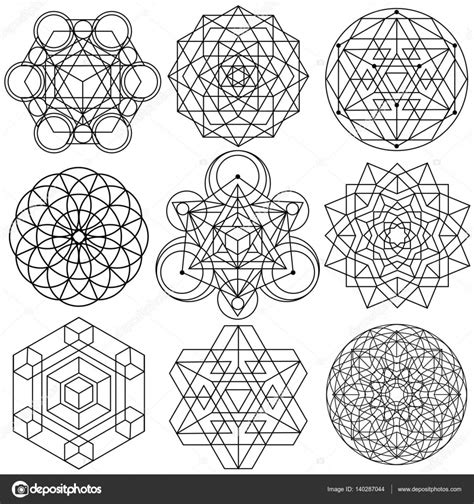 Set De Vectores De S Mbolos De Geometr A Sagrada Vector De Stock