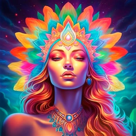 Premium Photo Colorful Psychedelic Digital Painting