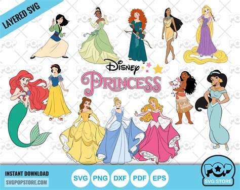 disney princess svg art high resolution downloads  creative projects