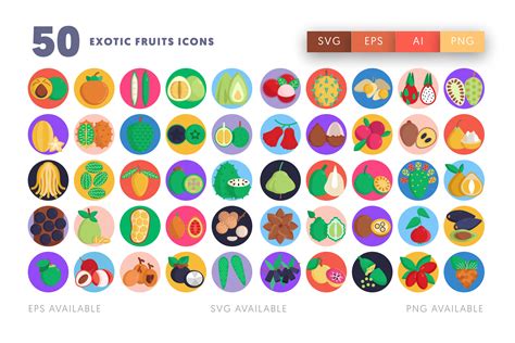 50 Exotic Fruits Icons Dighital Icons Premium Icon Sets For All