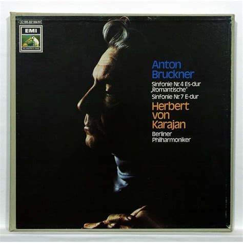 Bruckner Symphonies Nos4 And 7 By Herbert Von Karajan Lp Box Set With