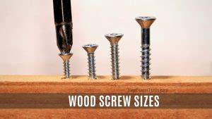 Wood Screw Sizes. Chart With Screw Number and Diameter