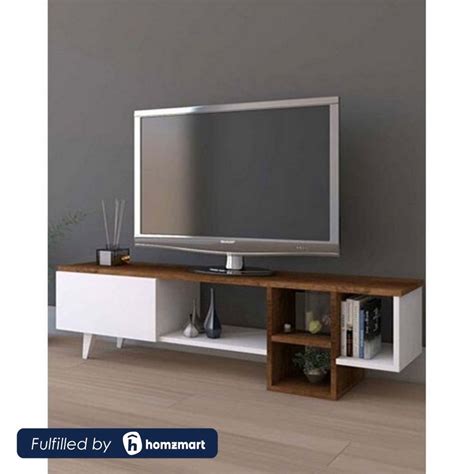 mdf tv unit brown    cm shop
