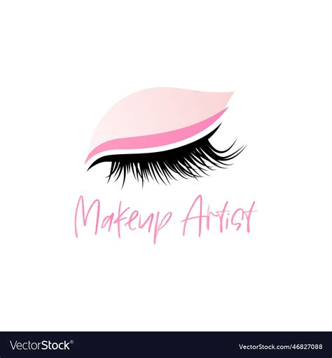 Makeup artist logo for beauty studio Royalty Free Vector