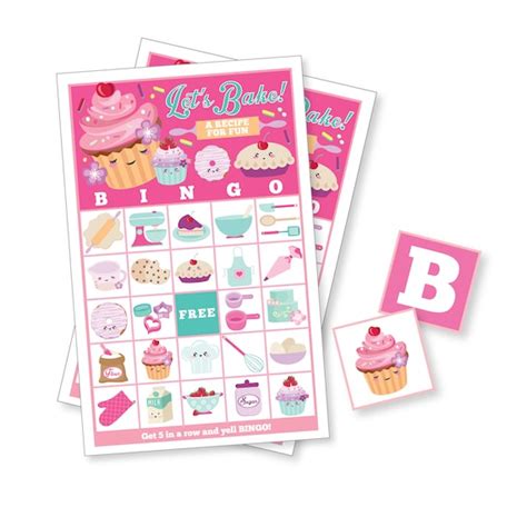 Cupcake Baking Bingo Game Kids Printable Bingo Game Etsy