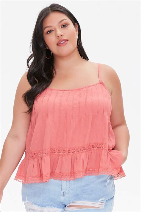 Plus Size Lace Trim Cami