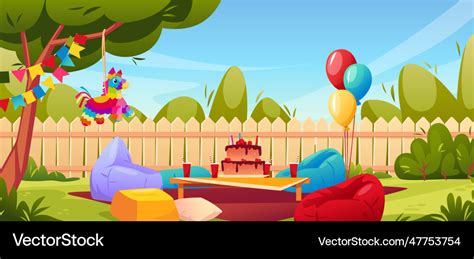 Birthday party background cartoon kids holiday Vector Image