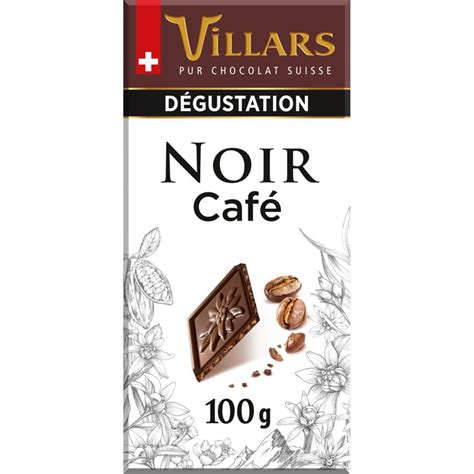 VILLARS Collection Dégustation Tablette de chocolat noir au café