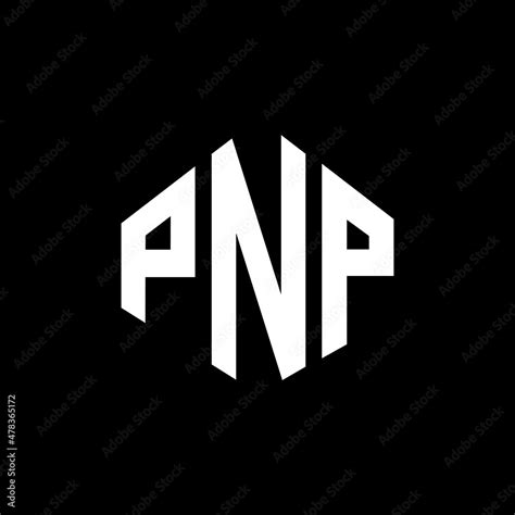 PNP letter logo design with polygon shape. PNP polygon and cube shape logo design. PNP hexagon ...