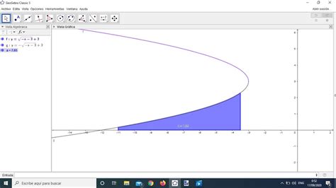 Área bajo la curva Geogebra Parábola 4 YouTube