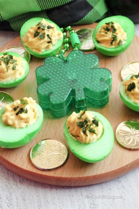 Luck Of The Irish Shamrock Deviled Eggs