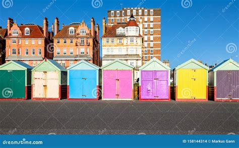 Colorful Brighton Beach Huts Stock Photo - Image of holiday, kingdom ...